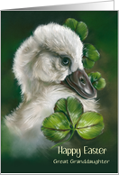 Easter Great Granddaughter Swan Chick Pastel Bird Art Custom card