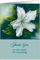 Thank You for Everything White Azalea Flower Pastel Custom card