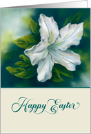 Happy Easter White Azalea Flower Pastel Art card