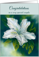 Marriage Congratulations White Azalea Flower Personalized card