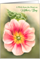 Mothers Day Pink and Red Primrose with Leaf Pastel card