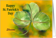 For Custom Name Sunny Green Clover St Patricks Day S card