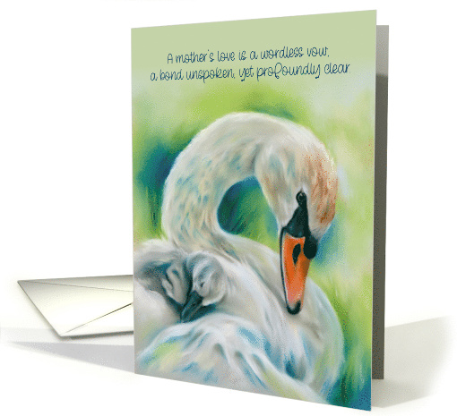 Mothers Day Swan and Young One Pastel Art card (1838208)