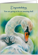 Congratulations on Becoming a Dad Swan and Young One Custom card