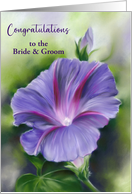 For Couple Wedding Congratulations Purple Morning Glory Custom card