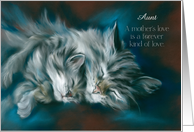 For Aunt on Mothers Day Sleeping Cat and Kitten Custom card