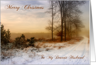 Dearest Husband Christmas Snow Covered Country Path card