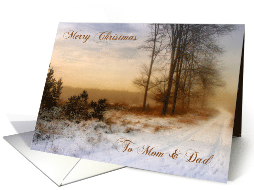 Mom & Dad Christmas Snow Covered Country Path card (1495576)
