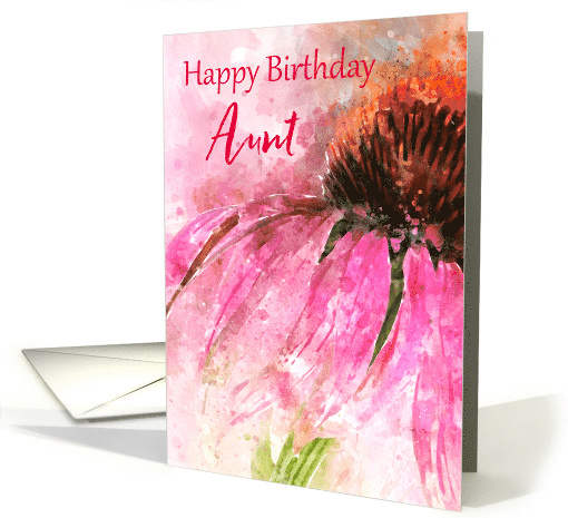 Aunt Happy Birthday Echinacea Splash card (1498102)