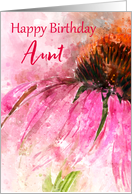 Aunt Happy Birthday Echinacea Splash card