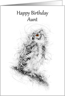 Aunt Happy Birthday Owl Scribble Art card