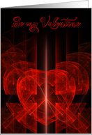 Be My Valentine Red Fractal Heart card
