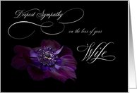 Deepest Sympathy Wife purple Anemone flower card