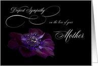 Deepest Sympathy Mother purple Anemone flower card