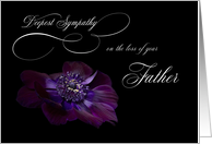 Deepest Sympathy Loss Father purple Anemone flower card