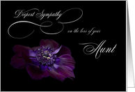 Deepest Sympathy Loss Aunt purple Anemone flower card