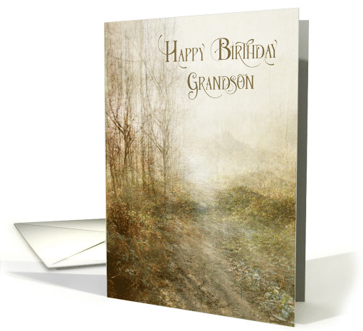 Happy Birthday Grandson Forest Landscape Fine Art card (1675692)