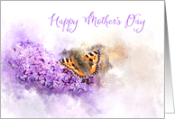 Happy Mother’s Day Buddleia Butterfly Watercolor card