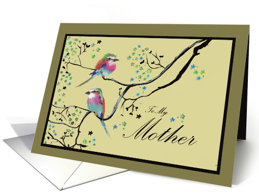 Blank Any Occasion Mother Blossom Tree Bird Painting card (1502914)