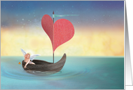 Cupid’s Valentine Boat card