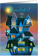 Ghostly House Halloween card
