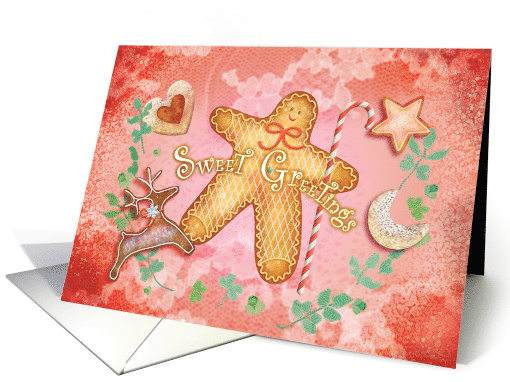 Holiday Gingerbread Man, Deer, and Cookies card (1546150)