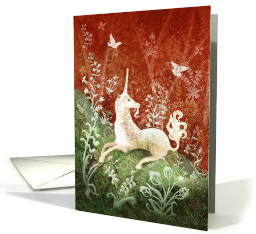 Unicorn in Woodland Christmas card (1583480)