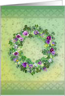 St. Patrick’s Day Shamrock Clover Violet Wreath card