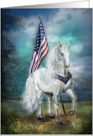 American Celebration Horse and Flag card