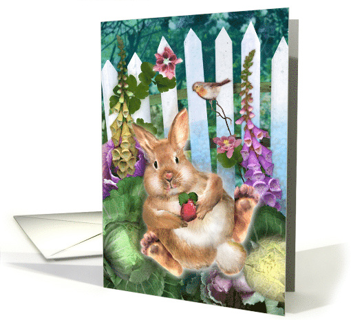 Easter Bunny Rabbit in a Garden with Strawberry,... (1759122)