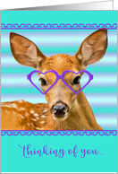 Thinking Of You As Dear Friends Do Deer With Purple Heart Glasses card