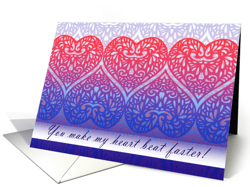 You Make My Heart Beat Lace Gradient Romantic Valentine's Day card