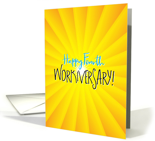 Work Anniversary Happy Fourth Workiversary card (1522092)