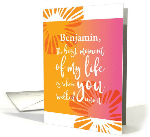 Customize Name Wedding Anniversary Best Moment of My Life card