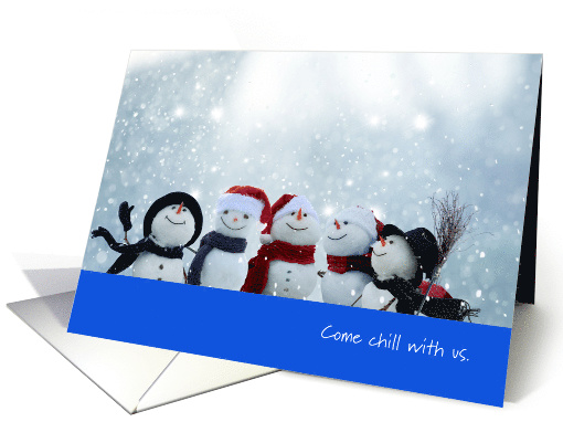 Holiday Party Invitation Snowmen Come Chill with Us card (1542708)