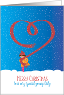 Merry Christmas to a Special Young Lady Heart Scarf card