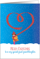 Merry Christmas to a Special Great Granddaughter Heart Scarf card