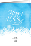 Snowy Happy Holidays from your Friends at Logo card