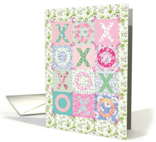 Mother's Day XOXOXO Calico Quilt for Mother card (1601164)