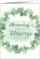 Memories are Wonderful Blessings Sympathy card