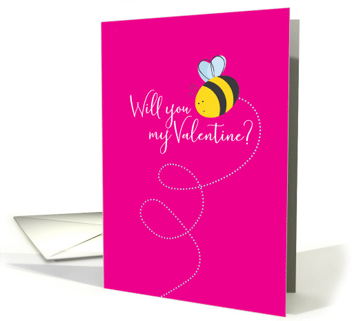 Cute Will You Be my Valentine with Buzzing Bee card (1620818)