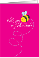 Cute Will You Be my Valentine with Buzzing Bee card