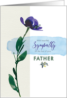 Single Floral Tribute Loss of Father Sympathy card