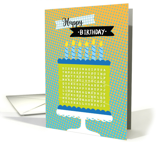 Happy Birthday Words Word Search Puzzle card (1656172)
