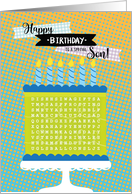Happy Birthday Word Search for Son card