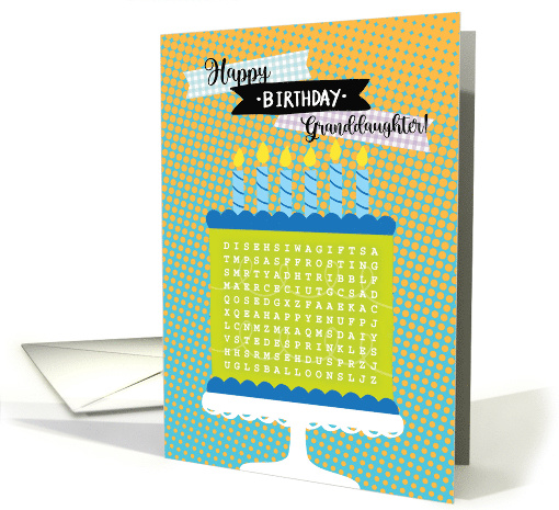 Happy Birthday Word Search for Granddaughter card (1657342)