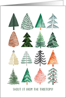 Shout it From the Treetops a Saviour is Born Illustrated Trees card