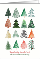 Many Illustrated Trees Thanks for Helping Us Grow Business Holiday card