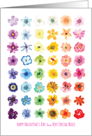 Grid of Lovely Flowers in Every Color Possible for Niece Valentine card