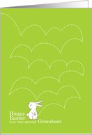 Sweet Hoppy Easter for Grandson with Hopping Easter Bunny Tracks card